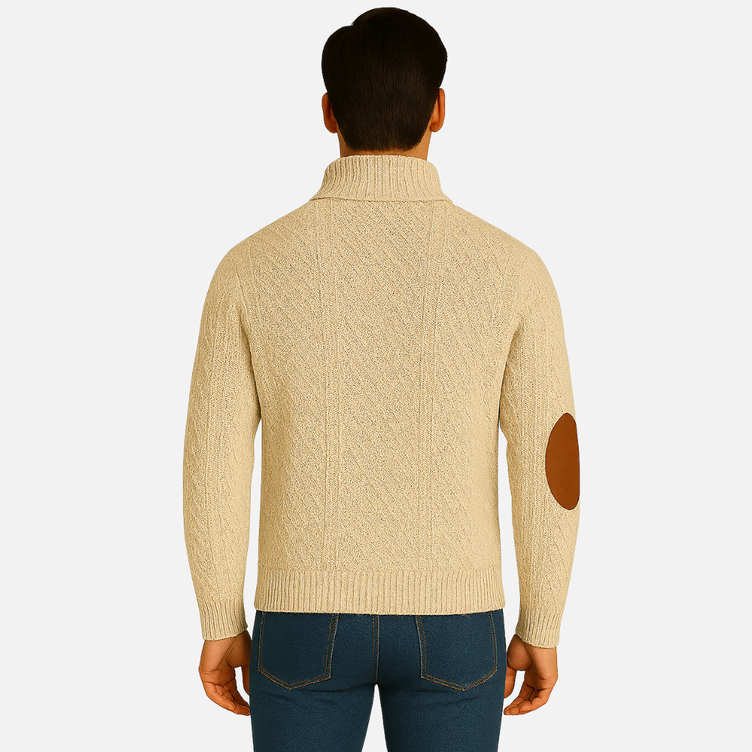 Men's Warm Buttoned Sweater - Pullover