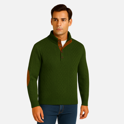 Men's Warm Buttoned Sweater - Pullover