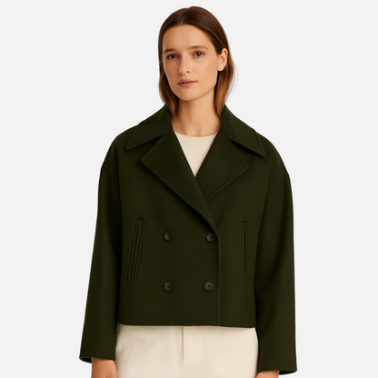 Women's Smart Dress Coat - Buttoned Smart Jacket