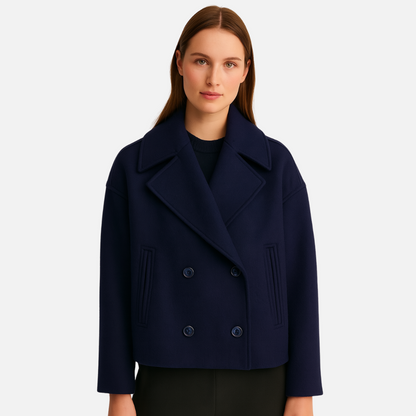 Women's Smart Dress Coat - Buttoned Smart Jacket