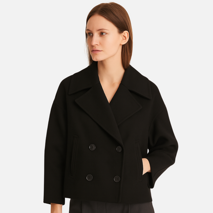 Women's Smart Dress Coat - Buttoned Smart Jacket