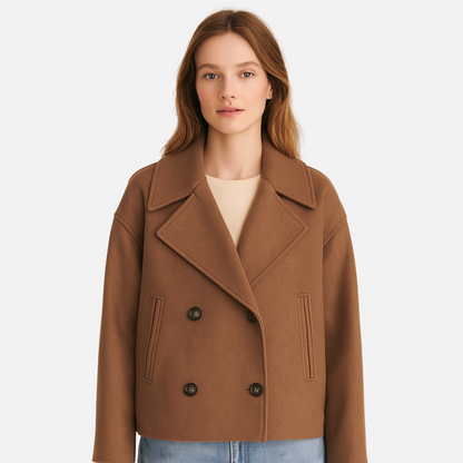 Women's Smart Dress Coat - Buttoned Smart Jacket