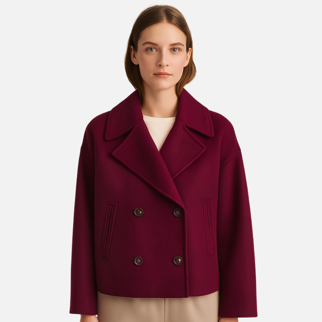 Women's Smart Dress Coat - Buttoned Smart Jacket