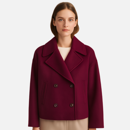 Women's Smart Dress Coat - Buttoned Smart Jacket